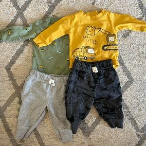 Two Carter’s Outfit Sets - Construction and Dinosaurs